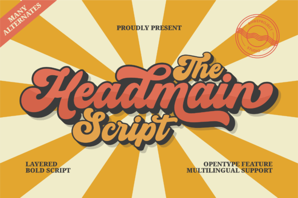 Headmain: A Bold Retro Script for Impactful Design