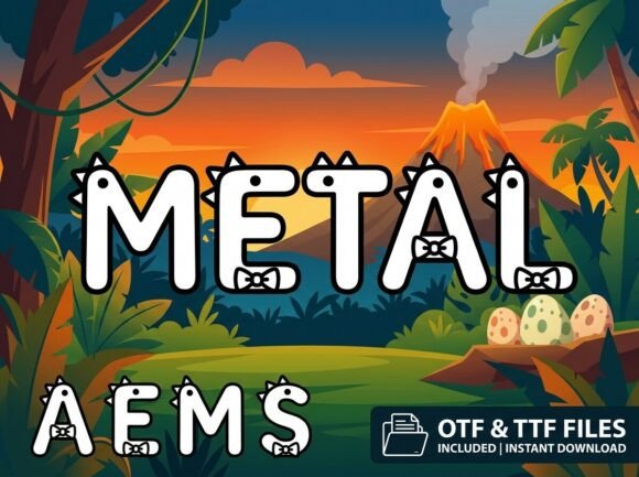 Metal: The Charming Dinosaur Display Typeface